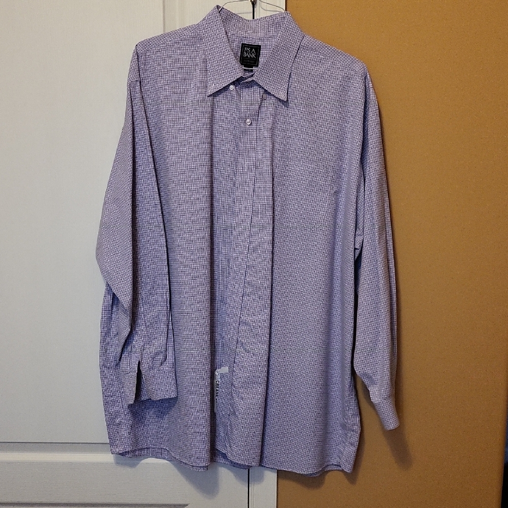 Jos A Bank Checkered Dress Shirt Size 19